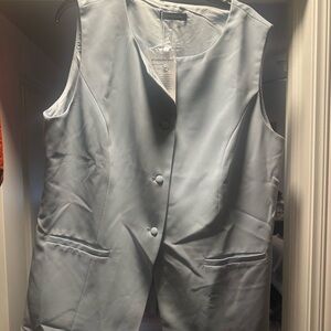 Elegant Light Blue Sleeveless Top